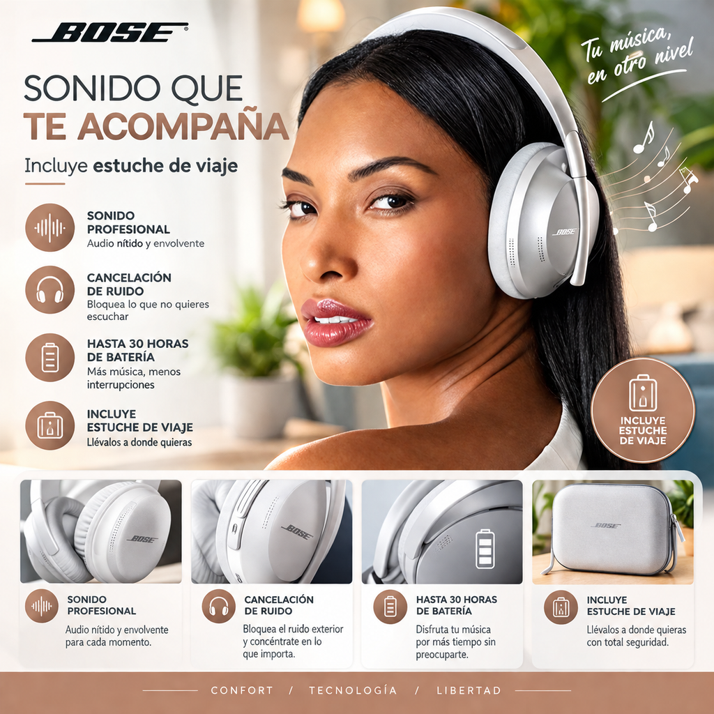 DIADEMA BLUETOOTH  BOSE 700 + ESTUCHE