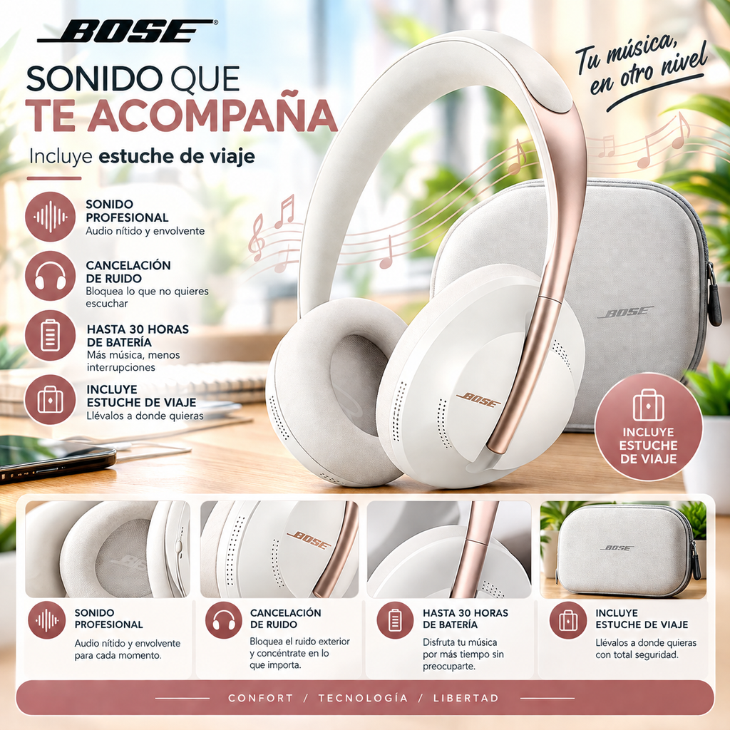 DIADEMA BLUETOOTH  BOSE 700 + ESTUCHE