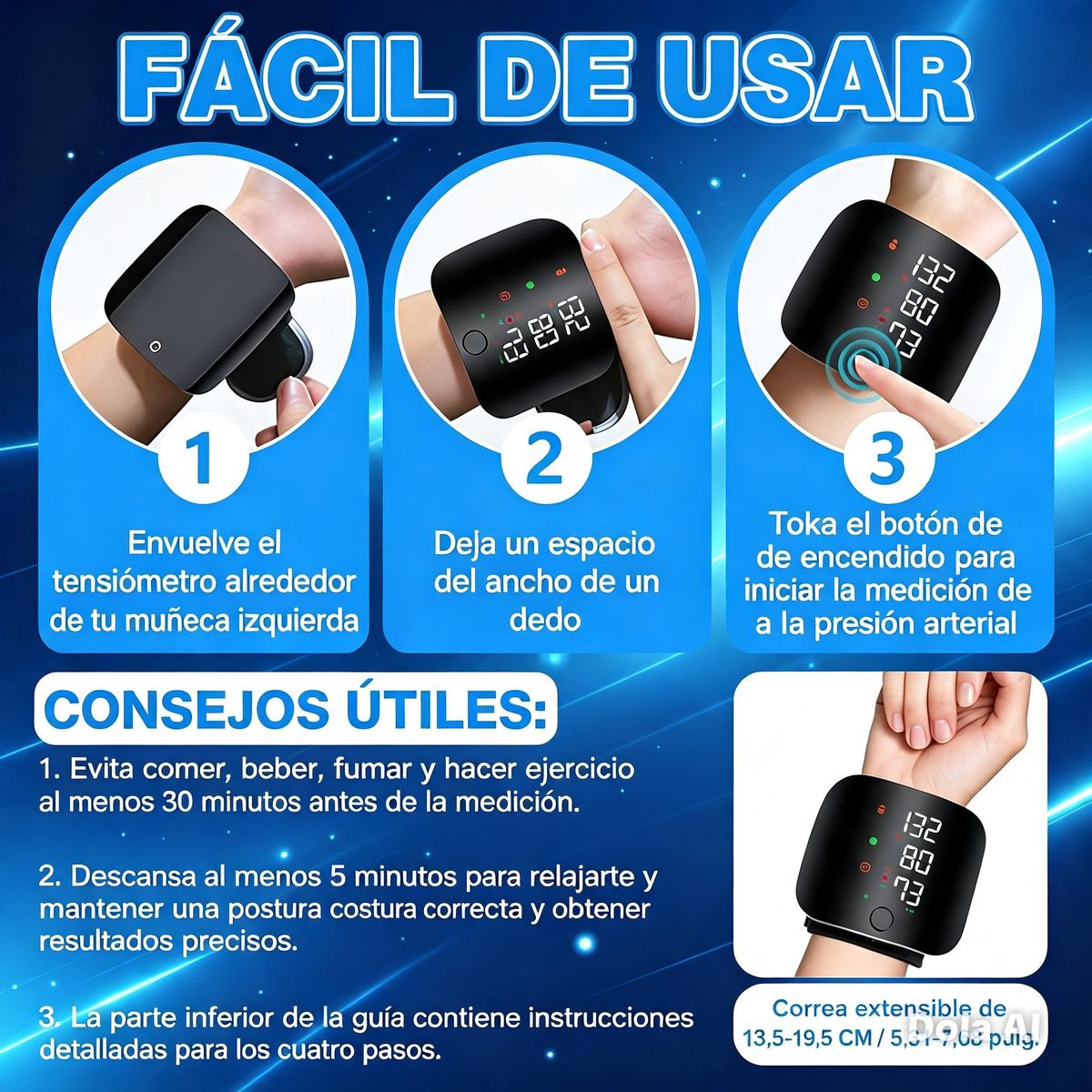 Tensiometro Digital  Muñeca con Voz USB